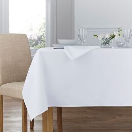 Forta White 100% Polyester Tablecloth