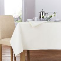 Forta 100% Polyester Tablecloth Square 35 x 35" Ivory (89 x 89cm)